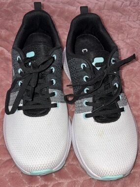 Light Blue Accent Black & White Knit Sneakers Charly women’s 9